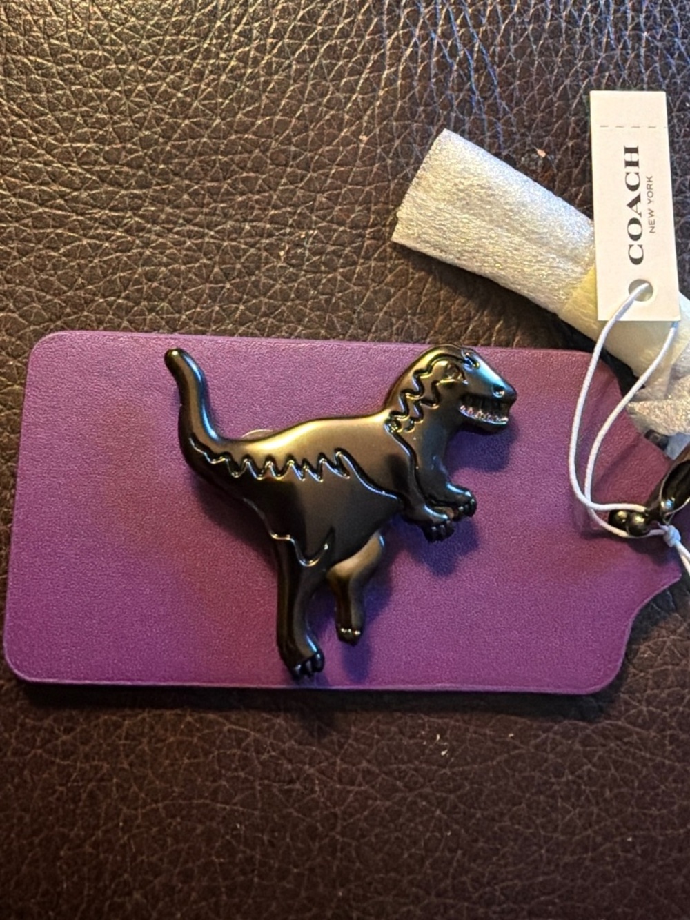 Coach Rexy Charm Hang Tag Aubergine